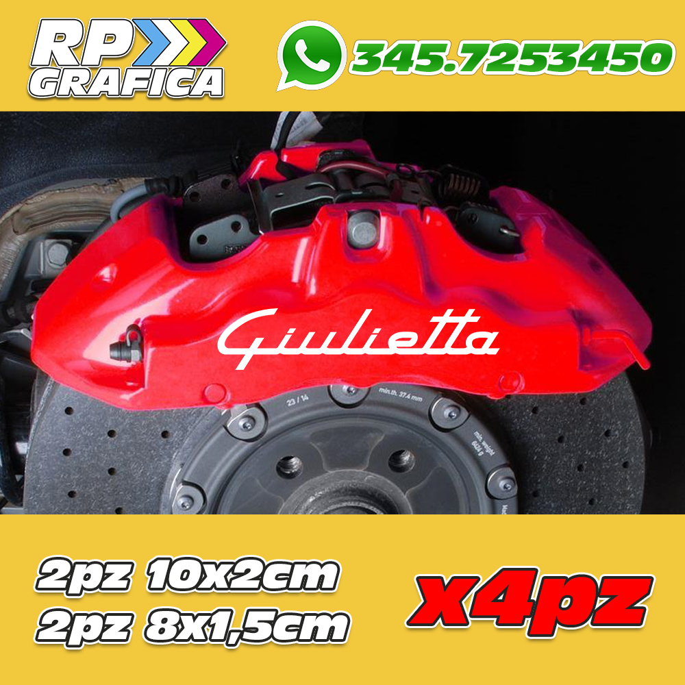 Kit 4 Adesivi Giulietta Alfa Romeo Sticker Pinze Freno - RP Grafica