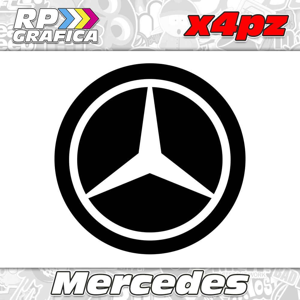 Kit 4 Adesivi Copri Mozzi Mercedes Personalizzati - RP Grafica