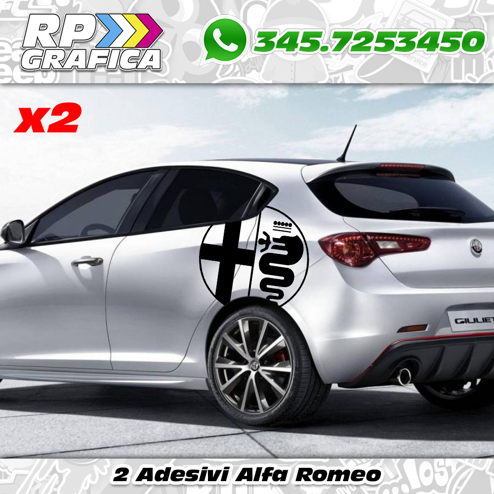 Coppia adesivi Alfa Romeo logo per fiancata - RP Grafica