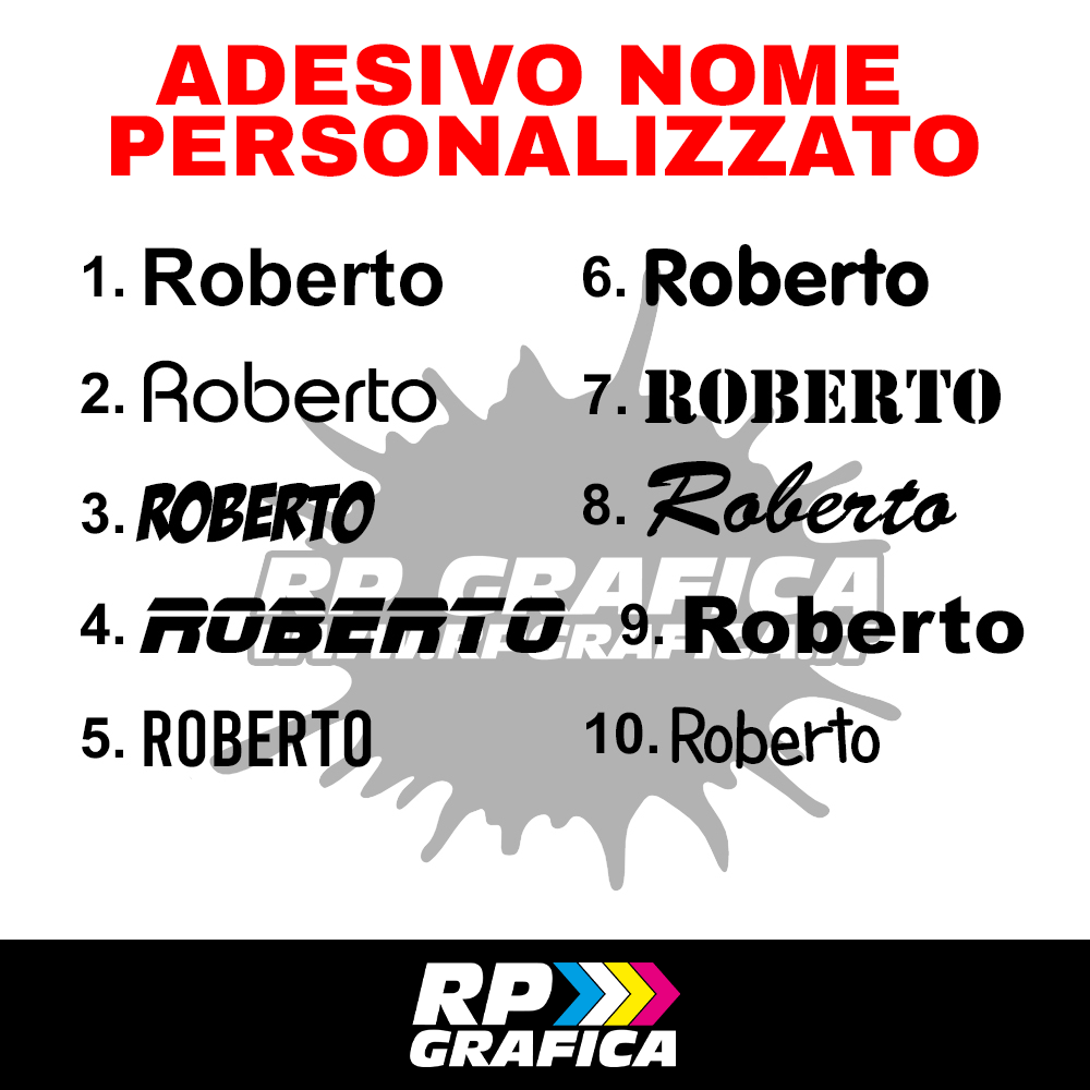 Adesivo Nome Personalizzato - RP Grafica