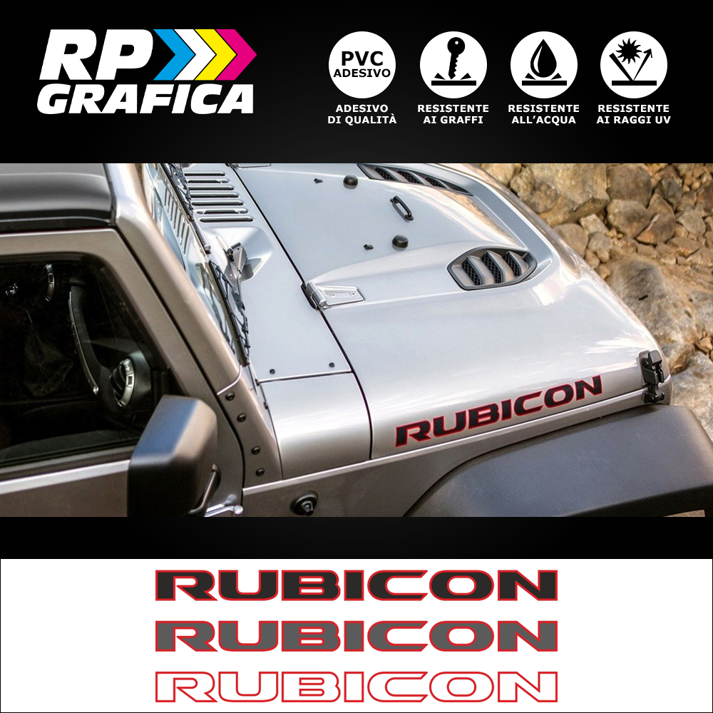 Kit 2 Adesivi Jeep RUBICON 4×4 Bicolore - RP Grafica